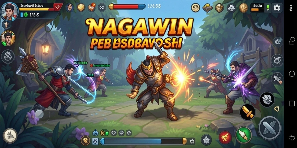 Tampilan gameplay NAGAWIN dengan aksi strategi yang mendebarkan.